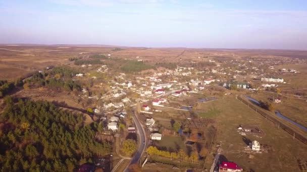 Camera Flight Small Village Moldova Republic Europe — Stock Video