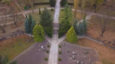 Sonbahar park şehrin üzerinde bir uçuş. Kişinev, Moldova.