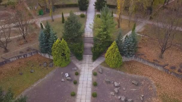 Flight Autumn Park City Kishinev Moldova — Stock Video