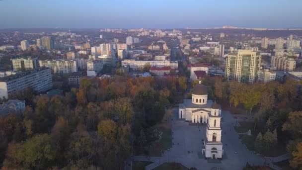 Полет Над Собором Христианский Собор Кишиневе — стоковое видео