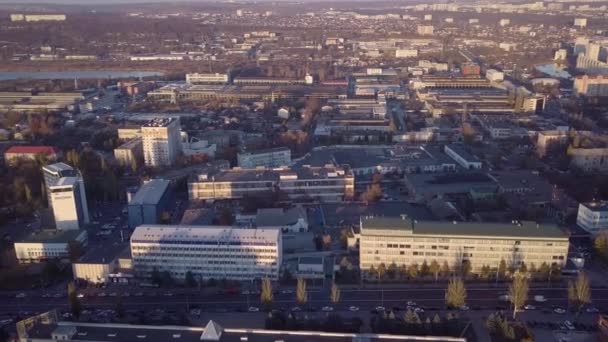 Kişinev Şehir Panoraması Modern Şehir Binaların Havadan Görünümü Dron Video — Stok video