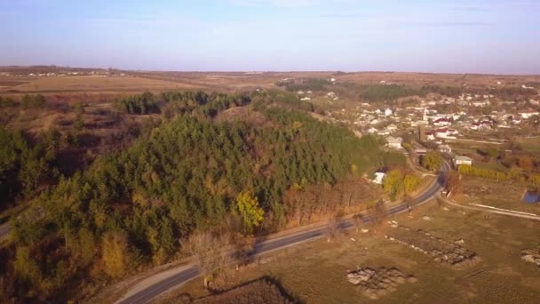 Camera Flight Small Village Moldova Republic Europe — Stock Video