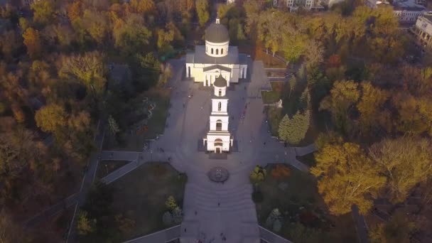 Полет Над Собором Христианский Собор Кишиневе — стоковое видео