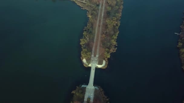 Letecké Záběry Echo Park Jezero Kishinev Moldavsko Republikou Pohled Jezero — Stock video