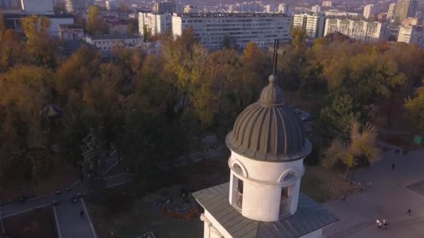 Voo Sobre Catedral Catedral Cristianismo Kishinev Moldávia — Vídeo de Stock