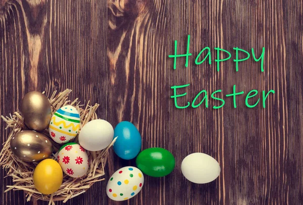 colored easter eggs transparent background — stock vector