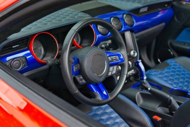 View of the interior of a modern automobile