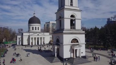 Uçuş Katedrali 4k üzerinde. Kişinev, Moldova katedralde Hıristiyanlık.