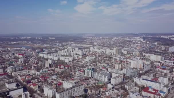 Panorama Över Staden Kishinev Flygfoto Moderna Byggnader Drone Video — Stockvideo