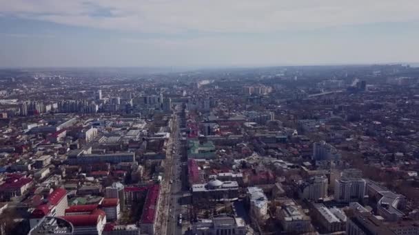 Kişinev Şehir Panoraması Modern Şehir Binaların Havadan Görünümü Dron Video — Stok video