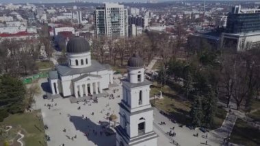 Uçuş Katedrali 4k üzerinde. Kişinev, Moldova katedralde Hıristiyanlık.