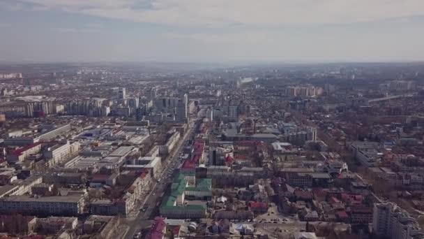 Panorama Över Staden Kishinev Flygfoto Moderna Byggnader Drone Video — Stockvideo