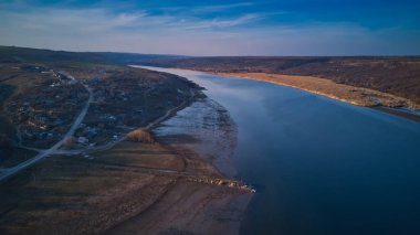 gün batımında Nehri Arial görünümü
