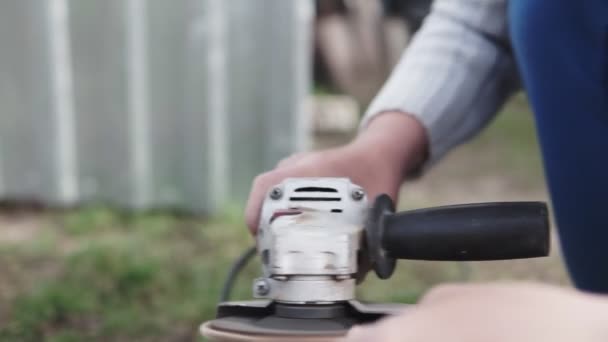 Lavorare Macinare Gli Angoli Dettaglio Legno Ispirazione Fatta Casa — Video Stock