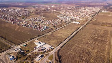 bir otoyol dron video.