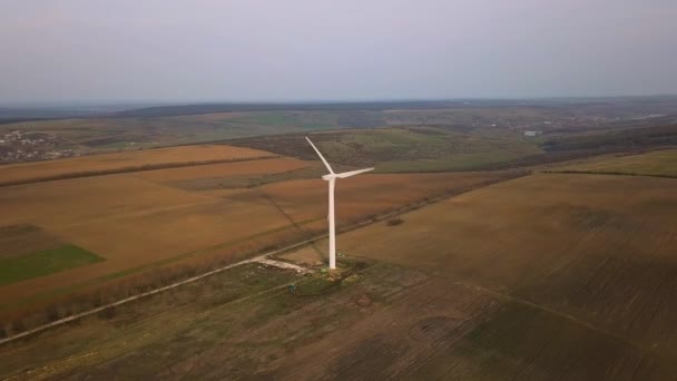 Aereo Volo Ripresa Video Sopra Generatori Eolici Energia Ecologica Moldoova — Video Stock