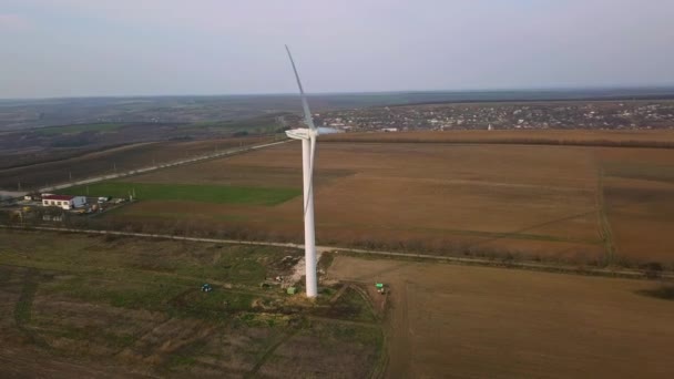 Aérea Vuelo Video Sobre Generadores Viento Energía Ecológica Moldoova República — Vídeos de Stock