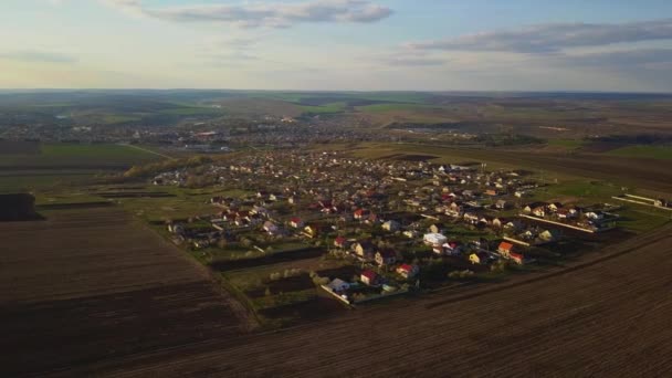 Vzdušný Výhled Nahoru Evropskou Vesnici Malá Vesnička Předměstí Kišinev Nejlepší — Stock video