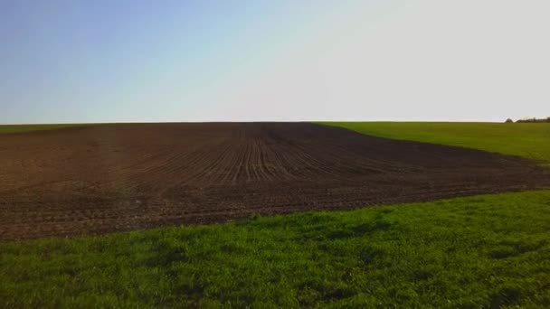 Sonnenuntergang Über Dem Ackerland Frühjahr Republik Moldau — Stockvideo