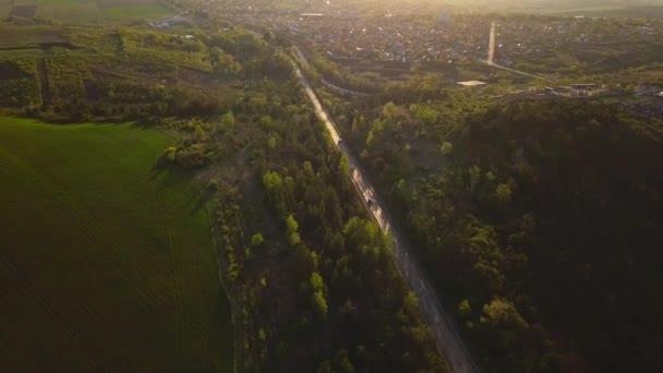 Nature Survol Autoroute Près Forêt Printemps — Video