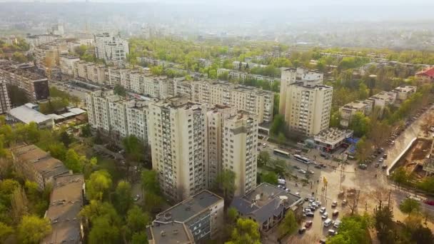 Miasta Kishinev Kwiecień 2019 Stockowe Zdjęcia Lotnicze Widok Miasta Kishinev — Wideo stockowe