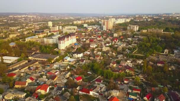 Imagens Estoque Vista Aérea Cidade Kishinev Voo Sobre Edifícios Rua — Vídeo de Stock