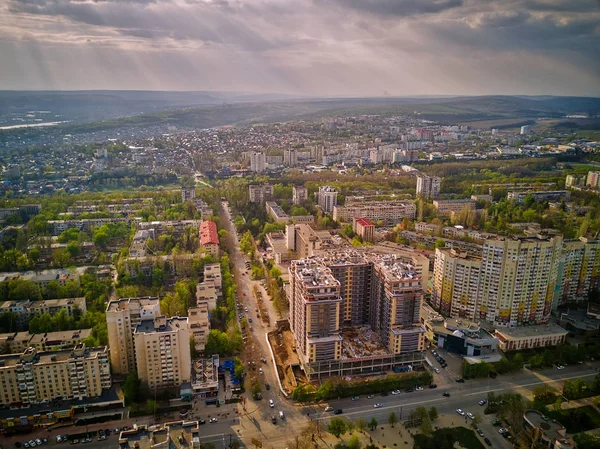 Повітряний безпілотник вид на місто Кісінев — стокове фото