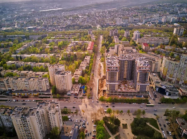 Drohnenaufnahme der Stadt Kischinew — Stockfoto