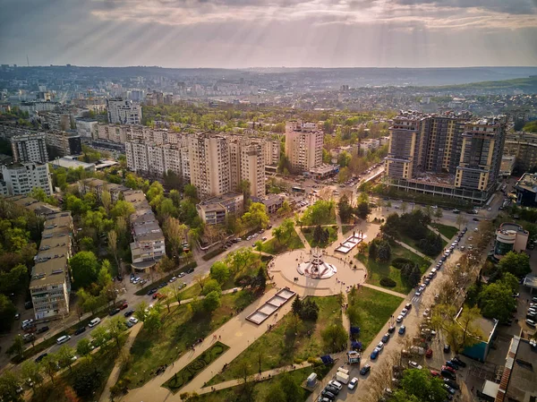 Вид з повітря на місто — стокове фото