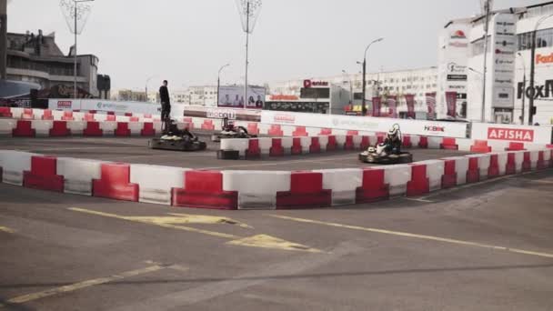 Kishinev Mołdawia Kwiecień 2019 Kart Racing Lub Karting Wariant Otwartego — Wideo stockowe