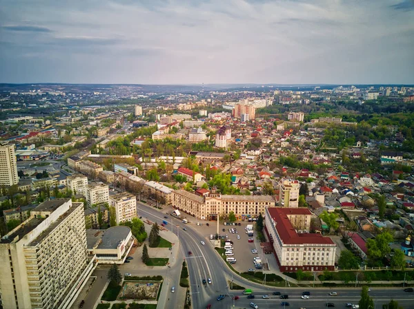 Vzdušný pohled na město kišinev — Stock fotografie