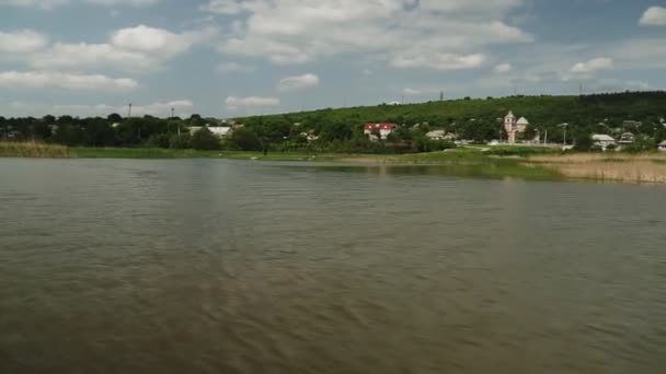 Vista Barco Motor Rio Movimento — Vídeo de Stock