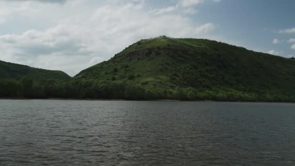 Вид Моторной Лодки Реку Движении — стоковое видео