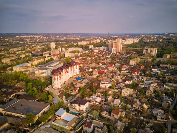 Kishinev şehrinin havadan drone görünümü — Stok fotoğraf