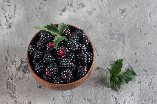 Sweet blackberry in bowl — Stock Photo, Image