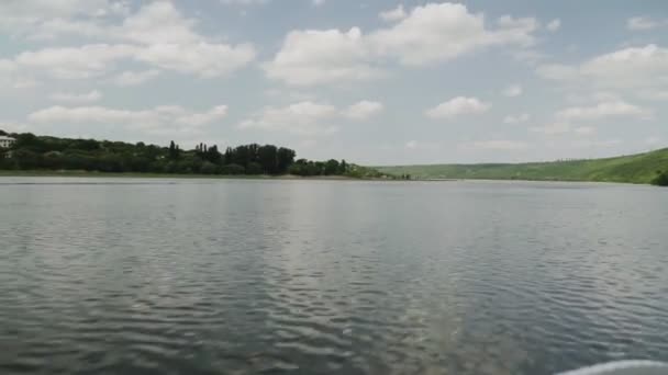 Vista Barco Motor Rio Movimento — Vídeo de Stock