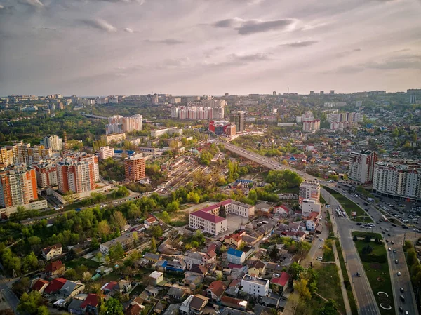 Veduta aerea drone della città di Kishinev — Foto Stock