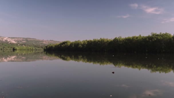 Paisagem Verão Com Rio Rio Dniester Moldávia Steadicam Tiro — Vídeo de Stock