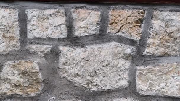 Textura Muro Piedra Antiguo Castillo Piedra Textura Pared Fondo Pared — Vídeo de stock