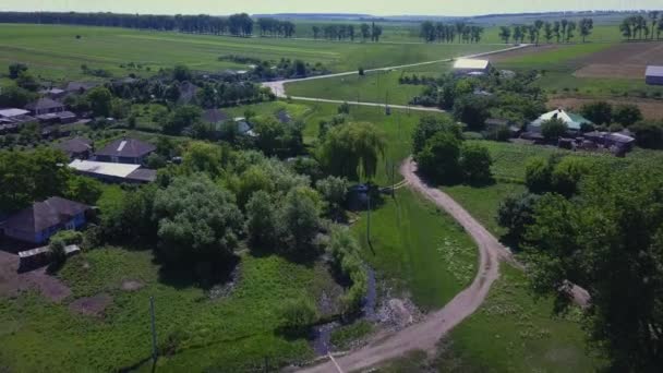 Little European Village Flight Cmall Village Moldavian Little Village — Stock Video