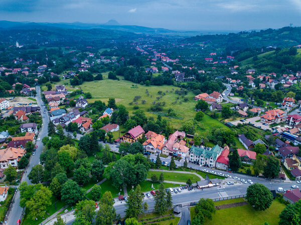 Panoramic view of Brasov city in a summer day in Transylvania, Romania