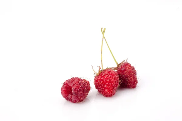 Ripe raspberries isolated on white background — Stock Photo, Image