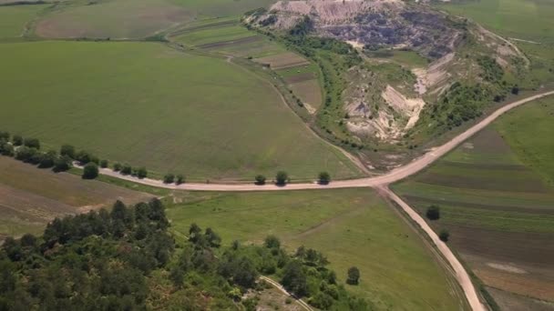 Voo Sobre Paisagem Impressionante Sobre Terras Altas República Moldávia — Vídeo de Stock