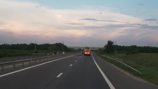 Fpv Conduire Long Autoroute Vue Route Depuis Fenêtre Voiture Les — Video