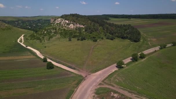 Volo Sopra Paesaggio Impressionante Sopra Highlands Della Repubblica Moldova — Video Stock