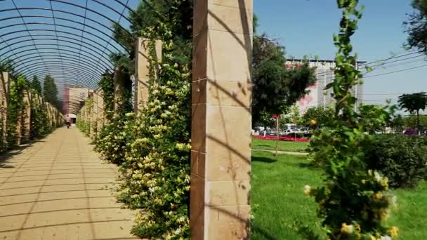 Πεζόδρομος Κοντά Στο Πάρκο Στη Λατίνα Ρουμανία — Αρχείο Βίντεο