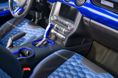 View of the interior of a modern automobile