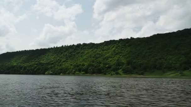 Blick Vom Motorboot Auf Den Fluss Bewegung — Stockvideo