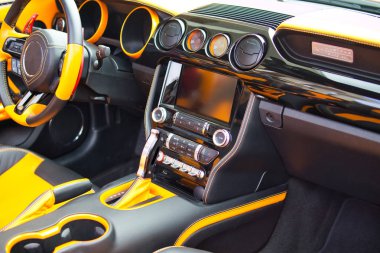 View of the interior of a modern automobile