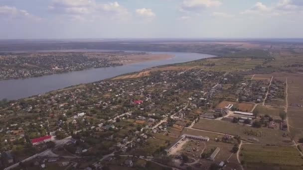 Flyg Över Och Liten Hösten Moldavien Republiken Molovata Floden Dniester — Stockvideo